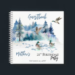 Eenden Woodland Forest 21st Birthday Guestbook Notitieboek<br><div class="desc">Natuur-themed,  bos scène met eenden feest voor zijn 21ste verjaardag. Composietontwerp per feestdag — Design.</div>