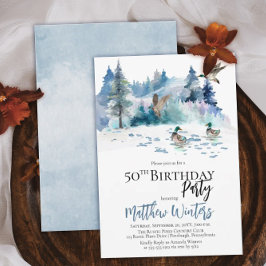 Eenden Woodland Forest Natuur 50th Birthday Party Kaart