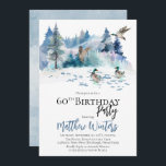 Eenden Woodland Forest Natuur 60th Birthday Party Kaart<br><div class="desc">Natuur-themed,  bos scène met eenden feest voor zijn 60ste verjaardag. Composietontwerp per feestdag — Design.</div>