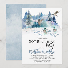 Eenden Woodland Forest Natuur 80th Birthday Party Kaart
