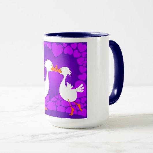 Eenden zoenen, mok (Voorkant rechts)