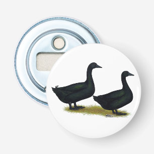 Eenden: Zwarte Cayugas Button Flesopener