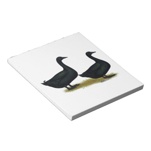 Eenden: Zwarte Cayugas Notitieblok (Schuin)