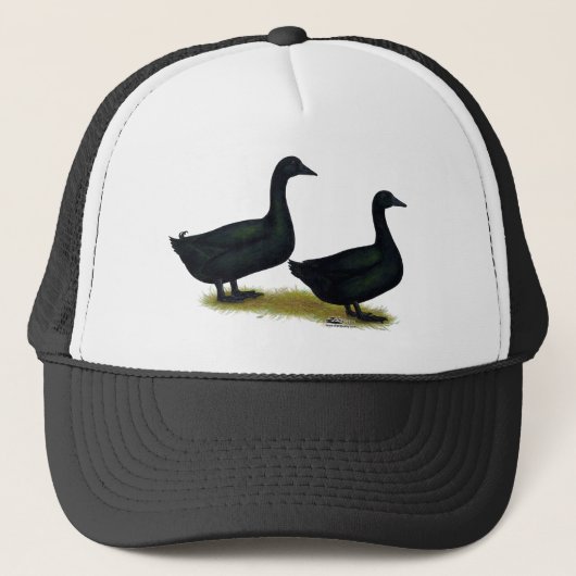 Eenden: Zwarte Cayugas Trucker Pet (Voorkant)