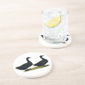 Eenden: Zwarte Cayugas Zandsteen Onderzetter (Zijkant)