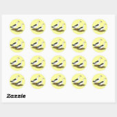 Eenden: Zwarte Magpies Ronde Sticker (Vel)