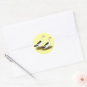 Eenden: Zwarte Magpies Ronde Sticker (Envelop)