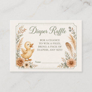 Eendenbaby Sprinkle/Shower Luiers Raffle Kaart
