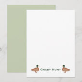 eendenBriefpapier Kaart (Voorkant / Achterkant)