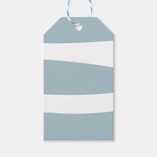 Eendenei Blauw en Wit Abstract Cadeaulabel (Voorkant)