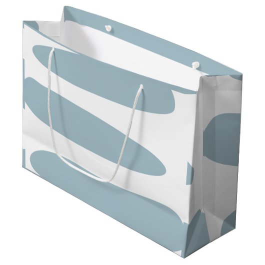 Eendenei Blauw en Wit Abstract Grote Cadeautas (Voorkant Gekanteld)