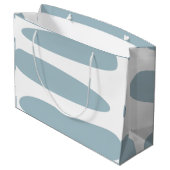 Eendenei Blauw en Wit Abstracte Grote Cadeautas (Achterkant Gekanteld)