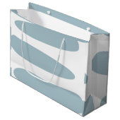 Eendenei Blauw en Wit Abstracte Grote Cadeautas (Voorkant Gekanteld)