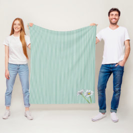 Eendenei Blauwe Gestreepte Bloemige Waterverf Made Fleece Deken
