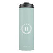 Eendenei Groen Monogram Moderne Minimalistische Thermosbeker (Voorkant)