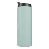 Eendenei Groen Monogram Moderne Minimalistische Thermosbeker (Geroteerd rechts)