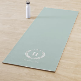 Eendenei Groen Monogram Stijlvol Modern Minimalist Yogamat