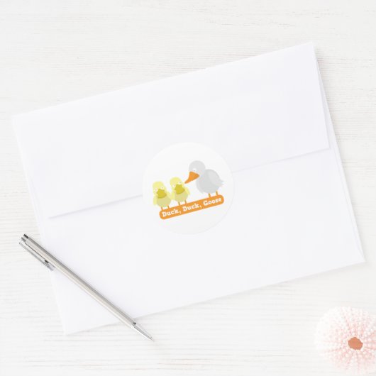 eendengans ronde sticker (Envelop)