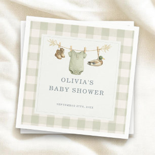 Eendenjacht Jager Gingham Baby Shower Feest Servet