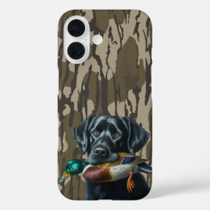 Eendenjacht Labrador Retriever Moeras Camo iPhone 16 Hoesje