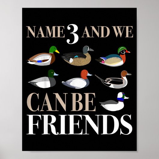Eendenjacht Watervogels Jagers Verschillende Eend Poster (Voorkant)