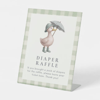 Eendenluierraffle Baby Shower Tafelmodel Reclamebord Met Voetstuk