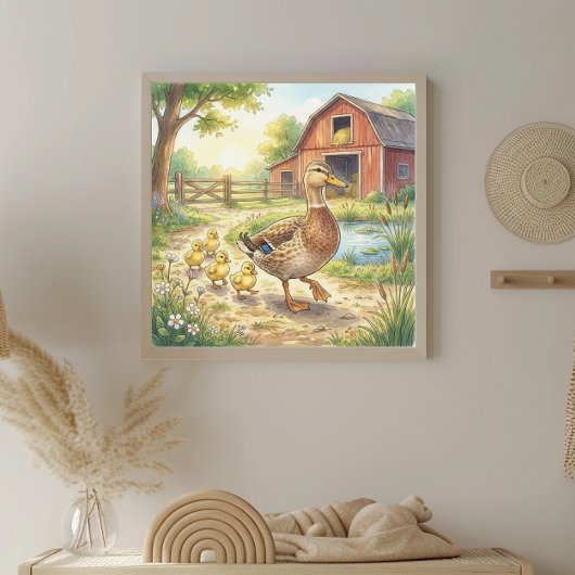Eendenmoeder en Eendjes Nursery Poster