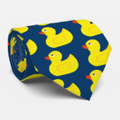 Eendenpatroon in koele blauwe vijver stropdas (Opgerold)