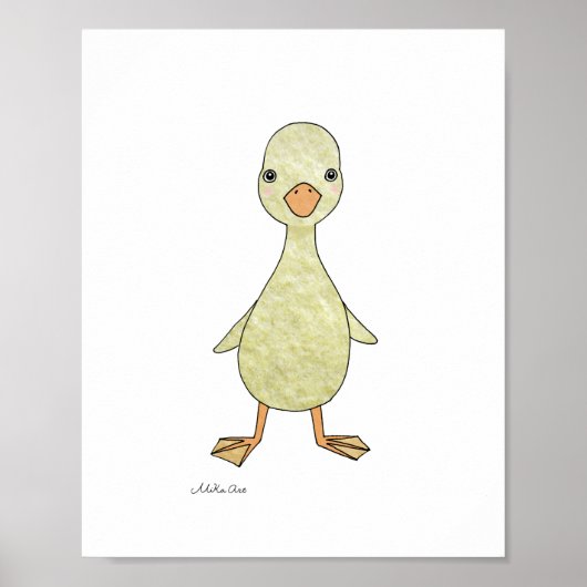 Eendenposter Knuffel boerderij Baby Dier Vogel Kun Poster (Voorkant)