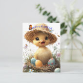 Eendenstro Pet Easter Egg Flowers Vlinders Briefkaart (Staand voorkant)