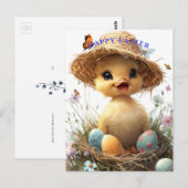 Eendenstro Pet Easter Egg Flowers Vlinders Briefkaart (Voorkant / Achterkant)