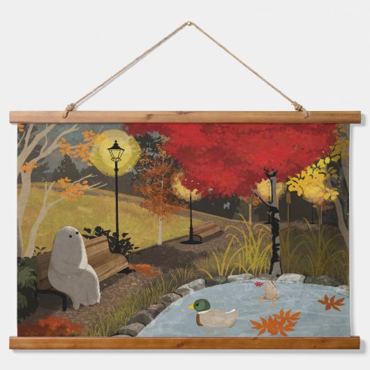 Eendenvijver - Herfst Hangend Wandkleed (Voorkant)