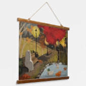 Eendenvijver - Herfst Hangend Wandkleed (Gebogen)