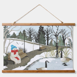 Eendenvijver - Winter Hangend Wandkleed
