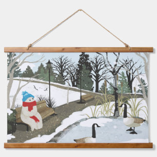 Eendenvijver - Winter Hangend Wandkleed