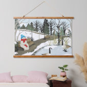 Eendenvijver - Winter Hangend Wandkleed (Slaapkamer)