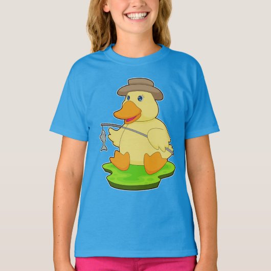 Eendenvisser Vissersstok Vissen T-shirt (Voorkant)