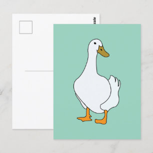 eendenvogel witte eend briefkaart