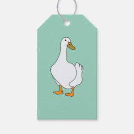 eendenvogel witte eend cadeaulabel