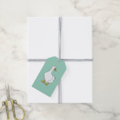 eendenvogel witte eend cadeaulabel (Met Touw)