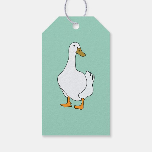 eendenvogel witte eend cadeaulabel (Achterkant)