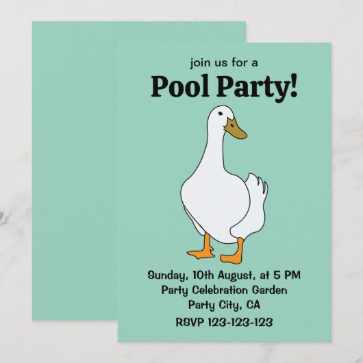 eendenvogel witte eend kaart (Voorkant / Achterkant)