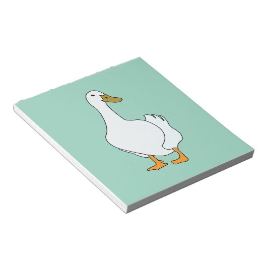 eendenvogel witte eend notitieblok (Schuin)
