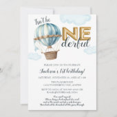 EENderful eerste verjaardag gouden folie hete luch Kaart (Voorkant)