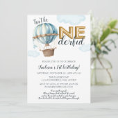 EENderful eerste verjaardag gouden folie hete luch Kaart (Staand voorkant)