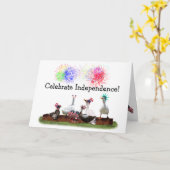 Eendfeest voor 4 juli kaart (Gele Bloem)