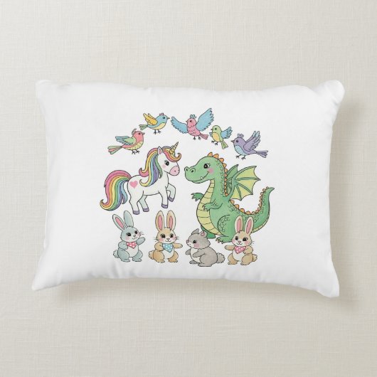 Eendimensionale Draak Dier Kinderen Worp Kussen (Achterkant)