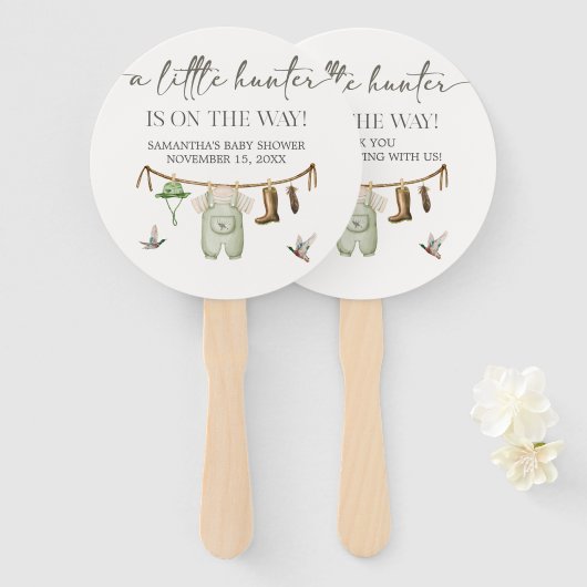 Eendjacht Baby Shower Handwaaier (Voorkant en achterkant)