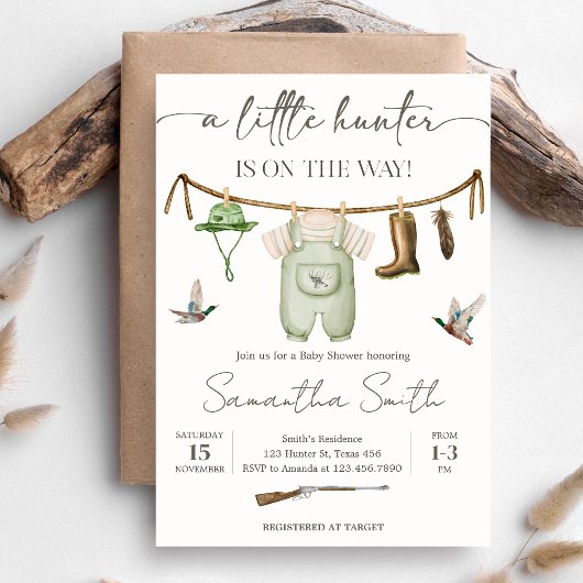Eendjacht Baby Shower Kaart