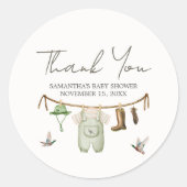 Eendjacht Babyfeest Ronde Sticker (Voorkant)